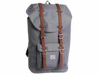 Herschel Little America Backpack, Grey/Tan Synthetic Leather Backpack,