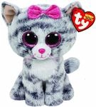 TY 37190 Kiki, Katze mit Glitzeraugen, Beanie Boos, 15cm, grau