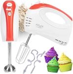 Adler AD 4212 2 in 1 Hand Mixer to mix Handr&uuml;hrger&auml;t, wei&szlig;/rot