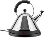 Alessi Elektrischer Wasserkessel Kabelfreier aus Edelstahl mit Griff und Aufsatz aus