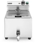 HENDI Fritteuse Mastercook, mit Ablasshahn,Tisch Friteuse, Sicherhetsthermostat,