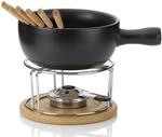 kela K&auml;sefondue Set 10tlg, Keramik Fondue f&uuml;r 6 Personen NATURA, K&auml;se Fondueset