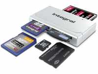 Integral Multi SD Kartenleser USB 2.0 - All-in-One Kartenlesegerät, Silber
