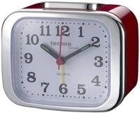 Technoline Quarzwecker Modell XL, rot, analog, nachtleuchtende Zeiger, Rot-metallic,