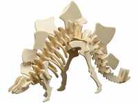Pebaro 856/5 Holzbausatz Stegosaurus, Dinosaurier 3D Puzzle, Basteln mit Holz,