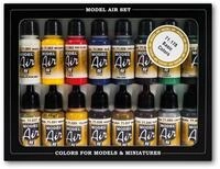 Vallejo Model Color Set Acrylfarben Grundfarben. 16 matte Farben f&uuml;r Airbrush...