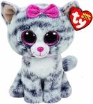 Carletto Ty 37075 Kiki, Katze mit Glitzeraugen, Glubschis, Beanie Boos, 24cm, Grau