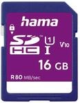 Hama SDHC 16GB Class 10 UHS-I 80MB/s Speicherkarte