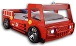 SPARK Feuerwehrbett mit LED-Beleuchtung 90 x 200 cm - Aufregendes Auto Kinderbett
