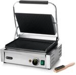 HENDI Kontaktgrill, Panini, gerillte Ausf&uuml;hrung, inkl. Grillreinigungsb&uuml;rste,