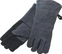 R&Ouml;SLE Grillhandschuhe Lederhandschuhe Hitzeschutz 24/XL Grau/Schwarz