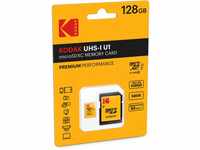 Kodak EKMSDM128GXC10K Premium 128GB microSDXC Speicherkarte, Highspeed, SD-Adapter