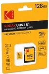 Kodak EKMSDM128GXC10K Premium 128GB microSDXC Speicherkarte, Highspeed, SD-Adapter