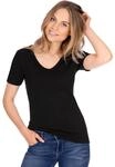 Trigema Damen V-Shirt aus Baumwolle/Elastan