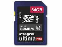 Integral SDXC 64GB Class 10 UltimaPro UHS-1 class 1 Speicherkarte bis zu 80 MB/s