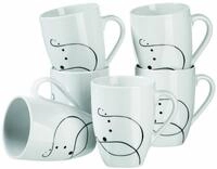 Domestic by M&auml;ser, Serie Chanson, Kaffeebecher im 6-er Set, Wei&szlig;