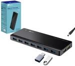 TP-Link UH720 7-Port USB 3.0 Hub mit netzteil, 2 &times; 2,4A Ladeports, 5 Gbit/s