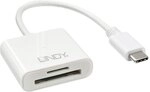 LINDY 43185 USB 3.1 Typ C SD Card Reader, wei&szlig;, USB 3.1 Typ C SD/microSD Card Reader