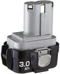 Makita 193058-7 9135 9.6V Akku-9135 NI-MH 9,6V 2,8Ah, 42530 V, Schwarz, Silber