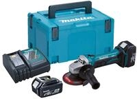 Makita Akku-Winkelschleifer, (18 V im Makpac mit 2 Akkus 4,0 Ah + Ladeger&auml;t),