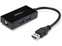 StarTech.com USB 3.0 auf Gigabit Netzwerk Adapter mit 2 Port USB Hub - Native