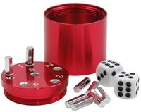 BestSaller 3004 'SUPER SIX' Aluminum, 36 Spielst&auml;bchen & 2 W&uuml;rfel, rot (1...