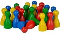 noris 24 bunte Holz‑Halmakegel (24mm) Spiel‑Zubeh&ouml;rset aus Holz, F&uuml;r