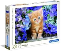 Clementoni 30415 Katze im Blumenmeer &ndash; Puzzle 500 Teile, Geschicklichkeitsspiel
