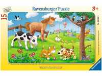 Ravensburger Kinderpuzzle - 06066 Knuffige Tierfreunde - Rahmenpuzzle für...
