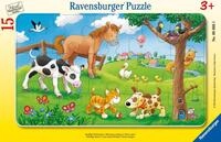 Ravensburger Kinderpuzzle - 06066 Knuffige Tierfreunde - Rahmenpuzzle f&uuml;r...