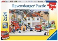 Ravensburger Puzzle Bei der Feuerwehr - 2x24 Teile Puzzle ab 4 Jahre | 2x24...