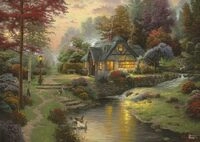 Schmidt Puzzle 58464 Thomas Kinkade Friedliche Abendstimmung, 1000 Teile Puzzle