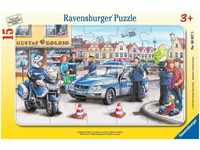 Ravensburger Kinderpuzzle - 06037 Einsatz der Polizei - Rahmenpuzzle für...