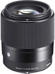 Sigma 30mm F1,4 DC DN Contemporary Objektiv f&uuml;r Sony-E Objektivbajonett