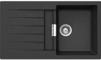 SCHOCK K&uuml;chensp&uuml;le 86 x 50 cm Primus D-100 Nero - CRISTALITE schwarze Granitsp&uuml;le