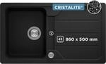 SCHOCK K&uuml;chensp&uuml;le Formhaus D-100 Onyx 86x50 cm - CRISTALITE&reg; Schwarz mit
