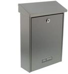 Burg-W&auml;chter Briefkasten ohne Zeitungsfach mit Namensschild, Edelstahl,