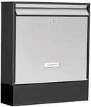 Burg-W&Auml;CHTER Briefkasten mit Zeitungsfach und Namensschild, Verzinkter Stahl &