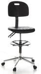 hjh OFFICE 665060 Arbeitsstuhl TOP Work 23 Hartschaum Schwarz/Chrom Arbeitshocker mit