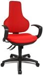 Topstar EPO20Q BC1 B&uuml;rostuhl Ergo Point SY inklusiv feste Armlehnen, Stoffbezug rot