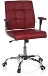hjh OFFICE 719020 Home-Office Stuhl Ernesto Kunstleder Rot/Chrom moderner Drehstuhl