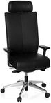 hjh OFFICE 608600 Profi B&uuml;rostuhl PRO-TEC XXL Leder Schwarz Chefsessel ergonomisch,
