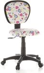 hjh OFFICE 670170 Kinderdrehstuhl KIDDY TOP Netzstoff Herzen/Blumen Kinderb&uuml;rostuhl
