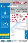 Genie 10261 Laminierfolien (100 Mikron; f&uuml;r bis zu Visitenkarten-Formate; 95 x 60