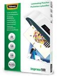 Fellowes Laminierfolien A4, 100 Mikron (2 x 100 mic), gl&auml;nzend, 100 St&uuml;ck