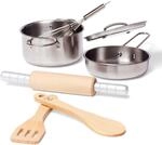 Hape Kochset f&uuml;r K&uuml;chenchefs &ndash; 7-teiliges K&uuml;chenzubeh&ouml;r aus Edelstahl mit Topf,