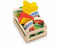 Erzi 28236 Sortiment Käse, klein aus Holz, Kaufladenartikel für Kinder,