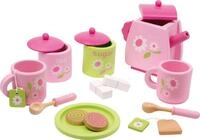 small foot Kinder Teeservice "Bl&uuml;mchenmuster" aus Holz, Zubeh&ouml;r f&uuml;r die