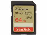 SanDisk Extreme 64 GB SDXC Speicherkarte bis zu 90 MB/Sek, Class 10, U3, V30,...