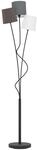EGLO Stehlampe Maronda, 3 flammige Stehleuchte, Standleuchte aus Stahl und Stoff,